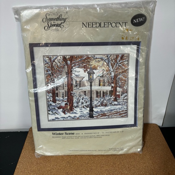 Something Special Other - Something Special Needlepoint Kit Winter Scene 30550 Stamped Print Floss 20x16”